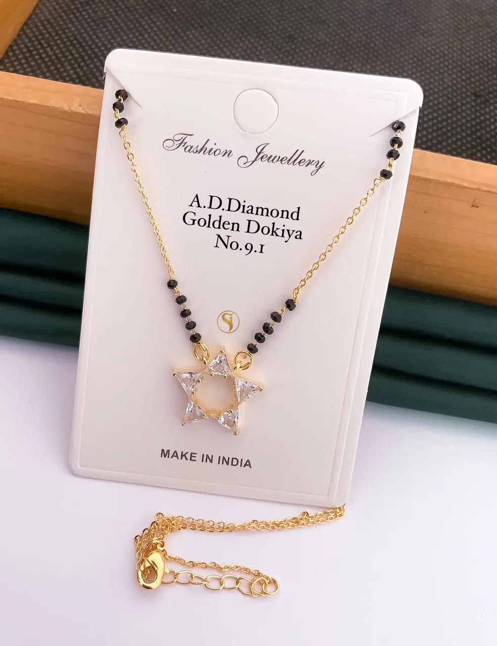 6 AD Golden Diamond Dokiya Mangalsutra Wholesale Shop In Surat
